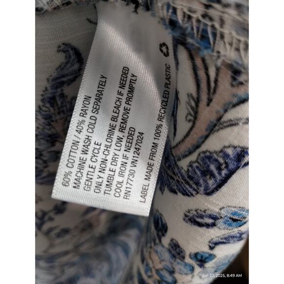 Knox Rose Women's size XXL Bohemian Floral Tassel Peasant Puff MuMu Loose Dress - Picture 12 of 12